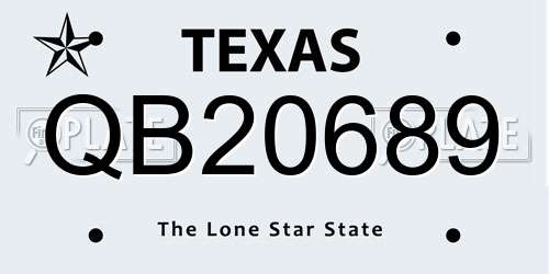 QB20689 Texas License Plate