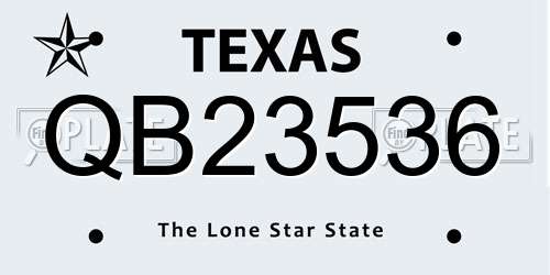 QB23536 Texas License Plate