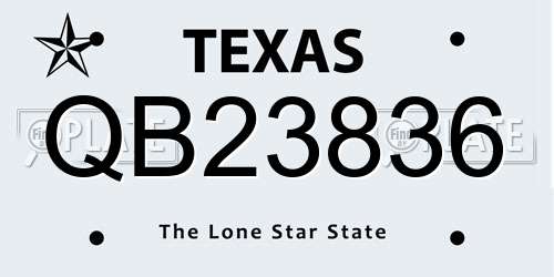 QB23836 Texas License Plate