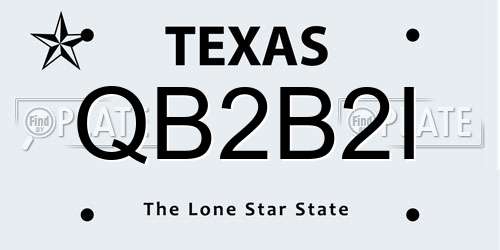 QB2B2I Texas License Plate