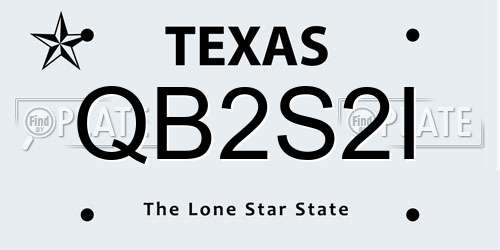 QB2S2I Texas License Plate