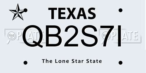 QB2S7I Texas License Plate