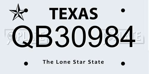 QB30984 Texas License Plate