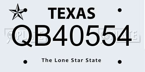QB40554 Texas License Plate