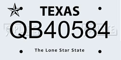 QB40584 Texas License Plate