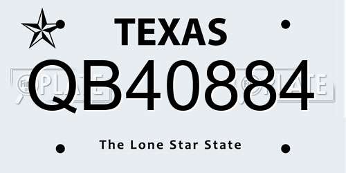 QB40884 Texas License Plate