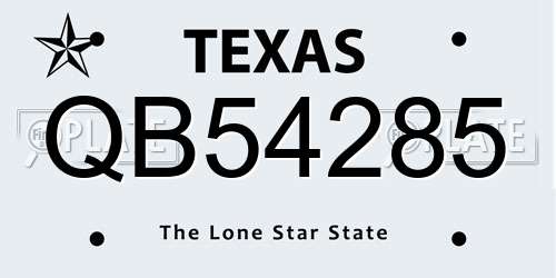 QB54285 Texas License Plate