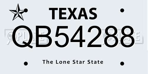 QB54288 Texas License Plate
