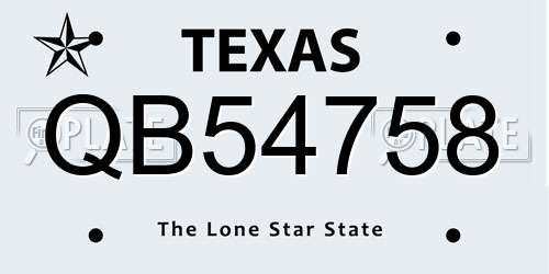 QB54758 Texas License Plate