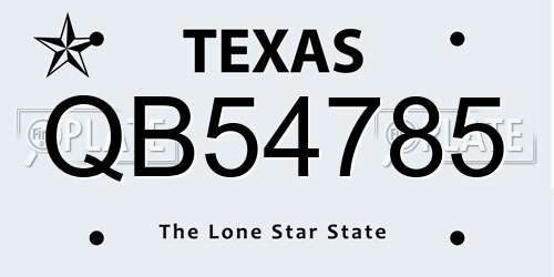 QB54785 Texas License Plate