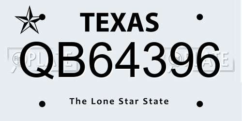 QB64396 Texas License Plate