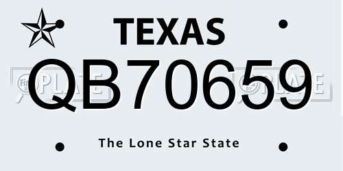 QB70659 Texas License Plate