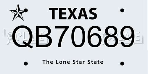 QB70689 Texas License Plate