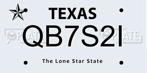 QB7S2I Texas License Plate