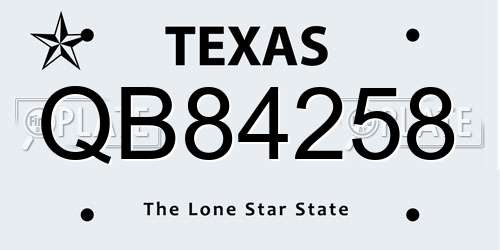 QB84258 Texas License Plate