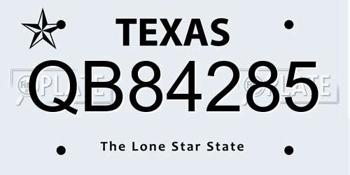 QB84285 Texas License Plate