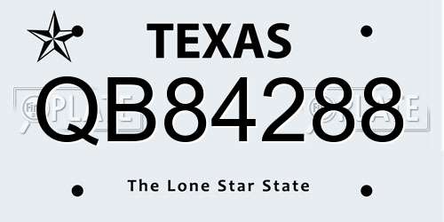 QB84288 Texas License Plate