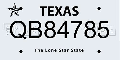 QB84785 Texas License Plate