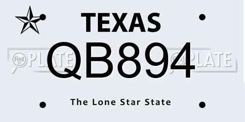 QB894 Texas License Plate