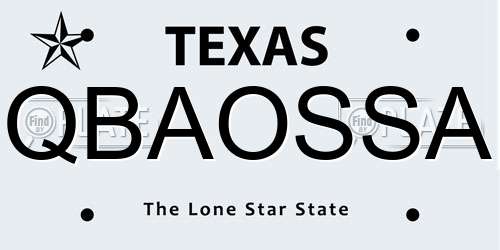 QBAOSSA Texas License Plate
