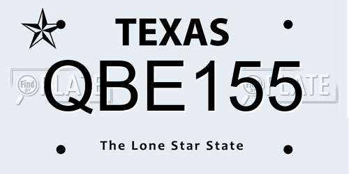 QBE155 Texas License Plate