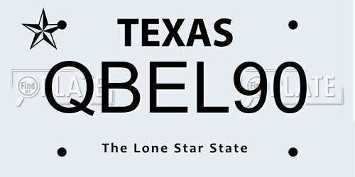 QBEL90 Texas License Plate