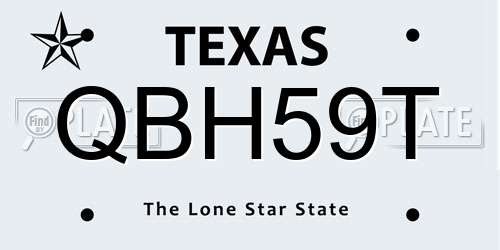 QBH59T Texas License Plate