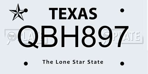 QBH897 Texas License Plate