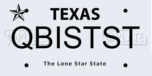 QBISTST Texas License Plate