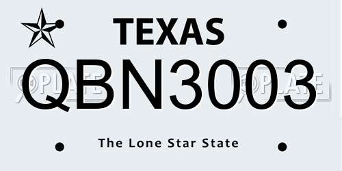 QBN3003 Texas License Plate