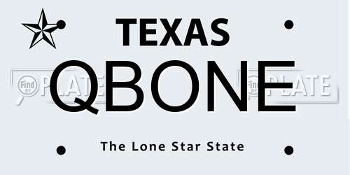 QBONE Texas License Plate