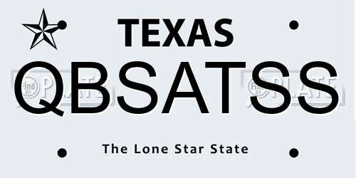 QBSATSS Texas License Plate