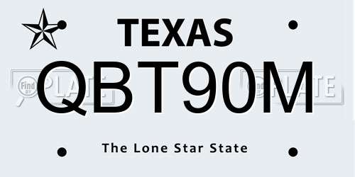QBT90M Texas License Plate