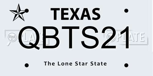 QBTS21 Texas License Plate