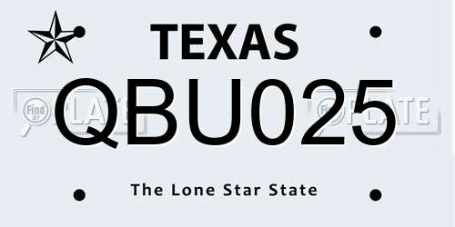 QBU025 Texas License Plate