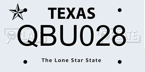 QBU028 Texas License Plate