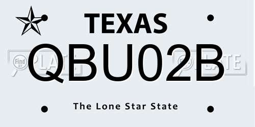 QBU02B Texas License Plate