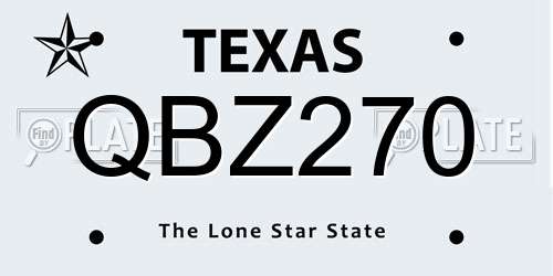 QBZ270 Texas License Plate