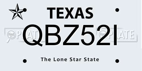 QBZ52I Texas License Plate