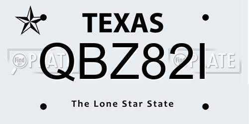 QBZ82I Texas License Plate