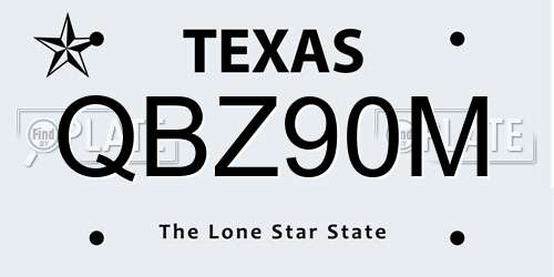 QBZ90M Texas License Plate