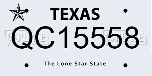 QC15558 Texas License Plate