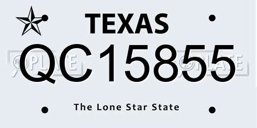QC15855 Texas License Plate