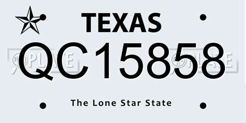 QC15858 Texas License Plate