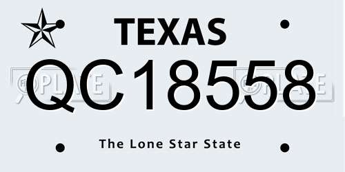 QC18558 Texas License Plate