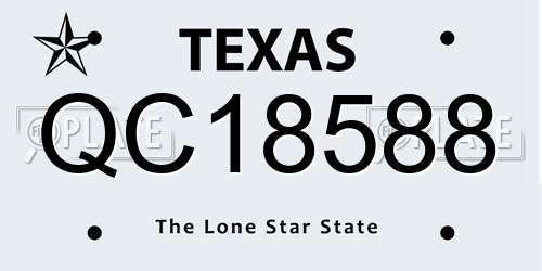 QC18588 Texas License Plate