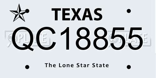QC18855 Texas License Plate