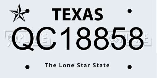 QC18858 Texas License Plate