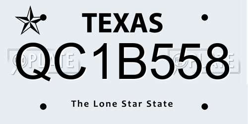 QC1B558 Texas License Plate
