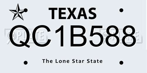 QC1B588 Texas License Plate